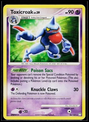 Toxicroak 36/123 Pokemon TCG Mysterious Treasures HP