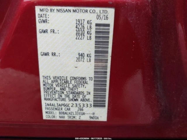 2016 Nissan Altima Brake Master Cylinder FWD 2.5L Usado 89000 Milhas OEM - Imagem 3 de 4