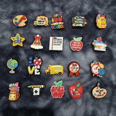20er Set Schule Klasse Lehrer Schüler Brosche Kunst Geschenk Gummi Emaille Pin Anstecker
