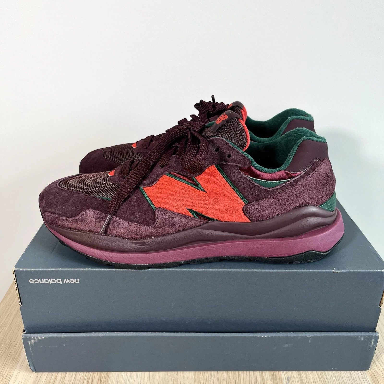 New Balance 57 40 Red Plum Casual Sneakers Scamosciate M5740WA1 Uomo Taglia 12