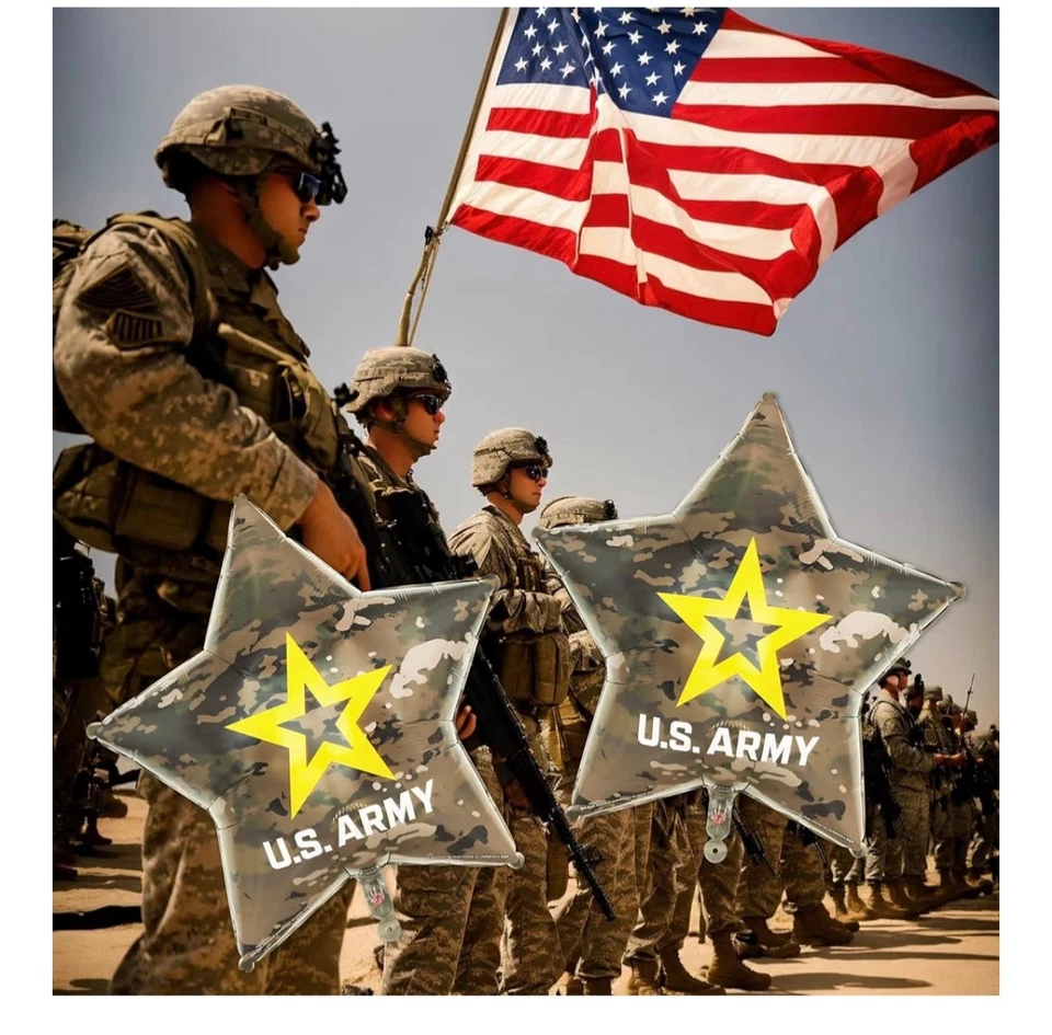 Ejército 24" Juego de 2 Globos Mylar Decoraciones Promoción Cumpleaños Foto 4 de 4