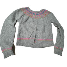 Mini Boden Size 7/8Y Fair Isle Cardigan Wool Multicolor Button Closure Easter