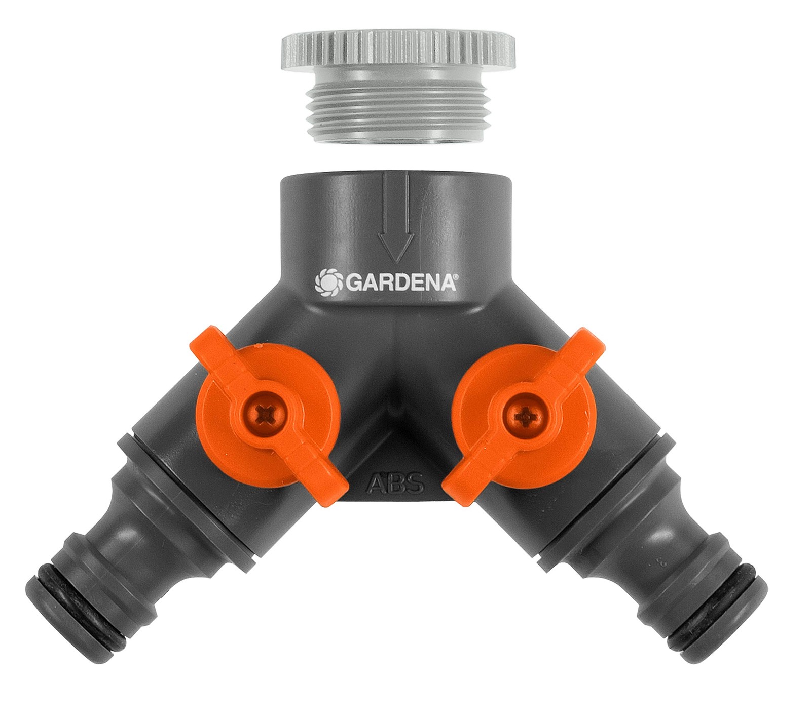Robinet 2 voies 21 mm argenté G 1/2 en laiton chromé pour tuyau d'arrosage de jardin
