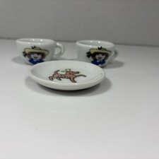 Vintage Madeline Schylling Porcelain Replacement Pieces 2 Teacups 1 Dog Saucer