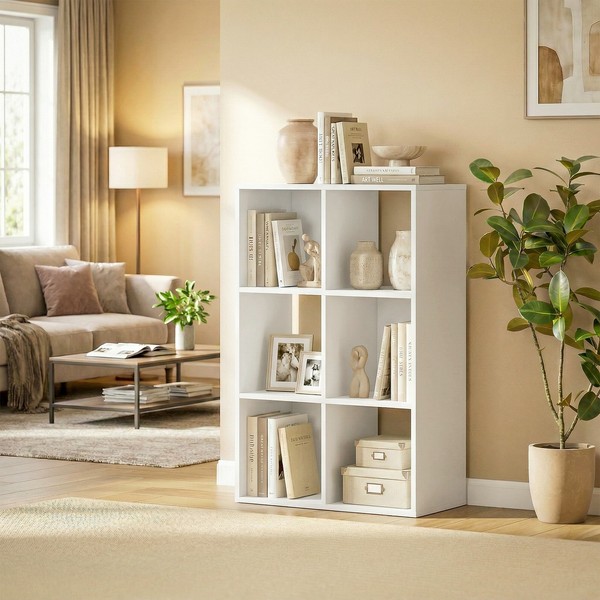 Homcom BüCherregal Standregal Mit 3 Ebenen Schmal Regal Mit Kippschutz Weiß-image