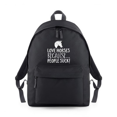 Love Horses Because People Suck Reiterrucksack Rucksack Studientasche