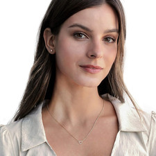 14K Gold Plated CZ Heart Necklace Dainty Love Pendant Women Jewelry