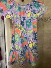 Tea Collection Floral Corduroy Dress Girls Size 6 Purple 