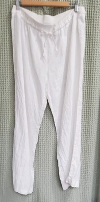 Company Ellen Tracy Women's 100% Linen White Pants With Drawsting Waist Size S