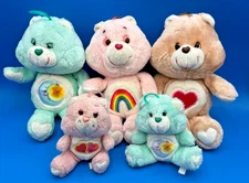 Lot of 5 Care Bears Plush  13" Cheer Bedtime Tender-heart 2 Mini Bedtime Cheer