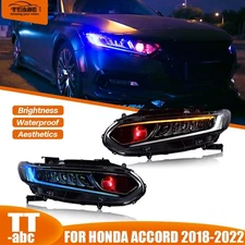 Red Devil Eye LED Headlights For Honda Accord 4-door 2018-2022 Head Lamps LH+RH