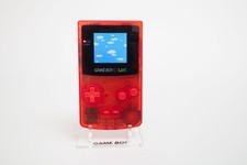 Gameboy Color Console GBC W Backlit IPS LCD Screen CLEAR RED