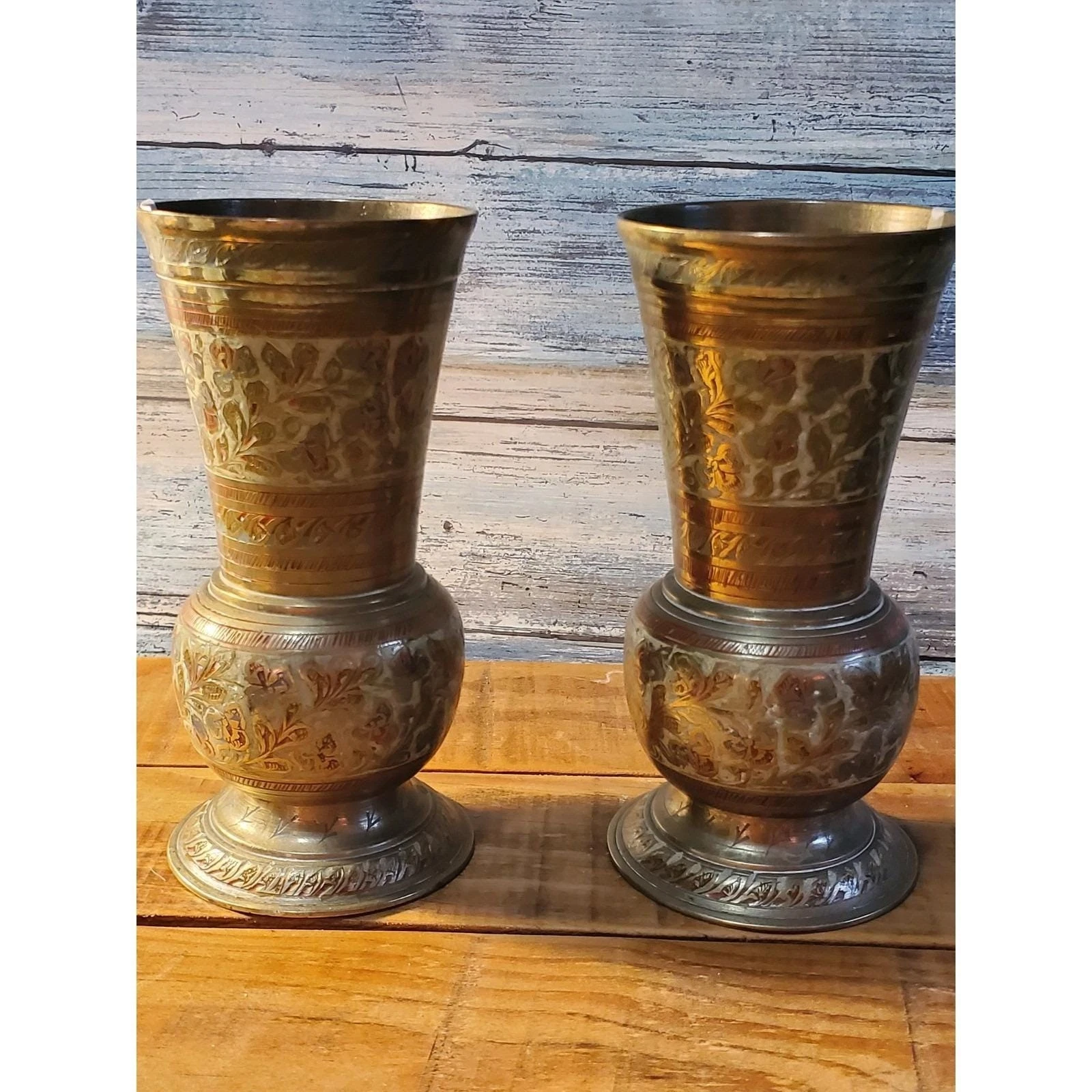 Brass Vases Set Enamel Etched Hand Painted Design Old World Inspired Avant-Garde
Opens in a new wind