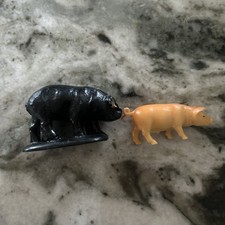 Vintage Pig Figurines Auburn Inc Made In The USA Lot of 2 Pigs Farm Animals