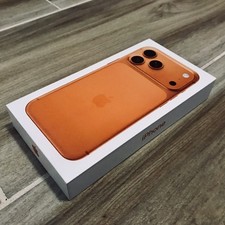 Apple iPhone 17 Pro Max Orange Empty Box With Screen Cover Plastic, Original OEM