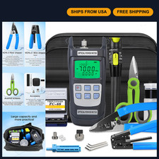 9-in-1 Fiber Optic Tool Kit with Cleaver  Power Meter for FTTH Splicing  Cable