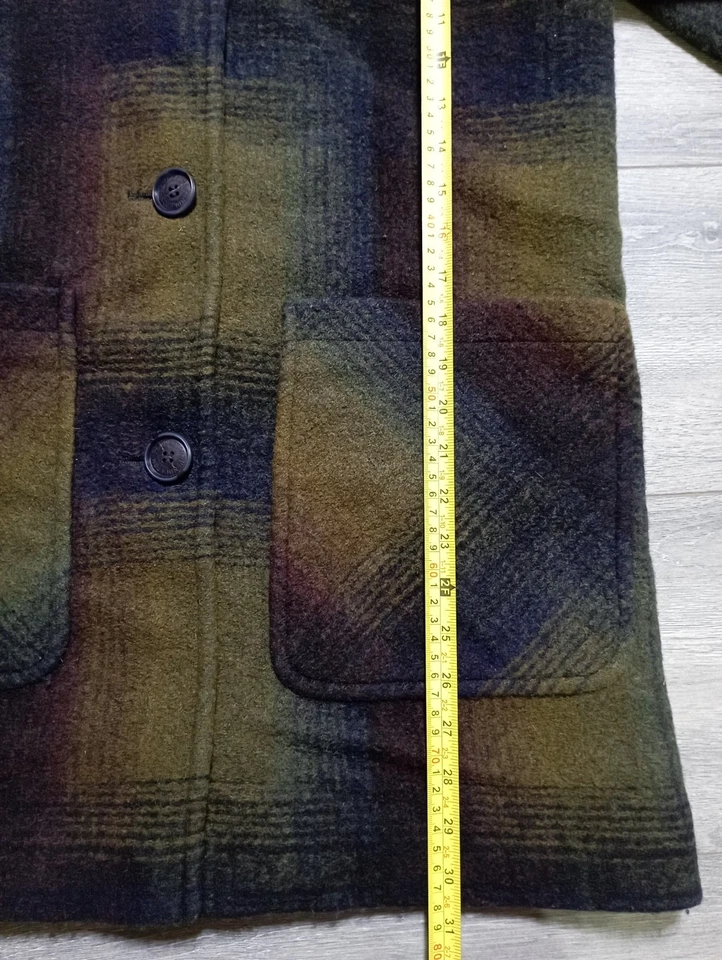 Pendleton Wool Blend Rainbow Plaid Womens Medium Coat - Image 3 of 4