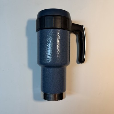 New Blue Thermos Travel 20oz Mug. Fits Car Holders. Classic Vintage Design.
