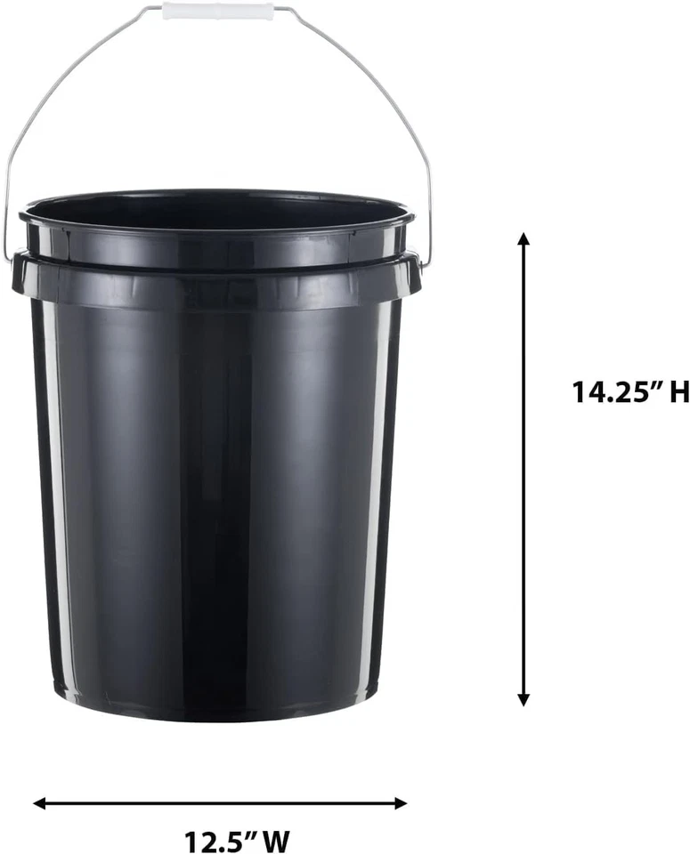 6-Pack 5-Gallon Buckets with Lids, Heavy Duty BPA-Free Food-Grade Plastic - Image 2 of 4