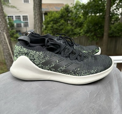 Size 10.5- Adidas Mens Purebounce+m Running Black Green Sneakers Shoes NEW 