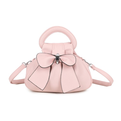 Women's Large Bow Shoulder Handbag Top Handel Zip Closure Evening Ladies Bag New - Afbeelding 20 van 20