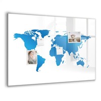 Rahmenlose Glas Magnettafel Mit Schwarzem Marker Schwamm Magneten Weltkarte