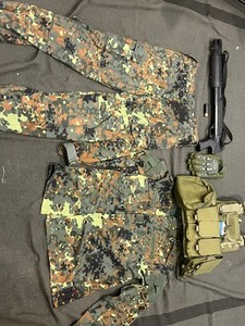 Full Airsoft loadout w/ tri-shot shotgun, Medium Uniform, & plate carrier 