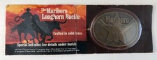 Vintage Solid Brass Marlboro Longhorn Belt Buckle P9