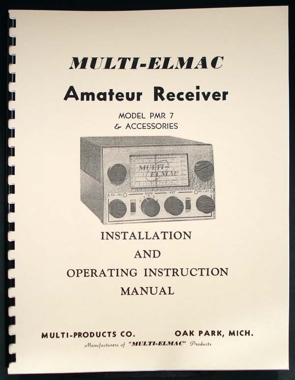 Multi-Elmac Elmac PMR-7 PMR7 Receiver Ameteur Manual Classic Radio Max 52% OFF