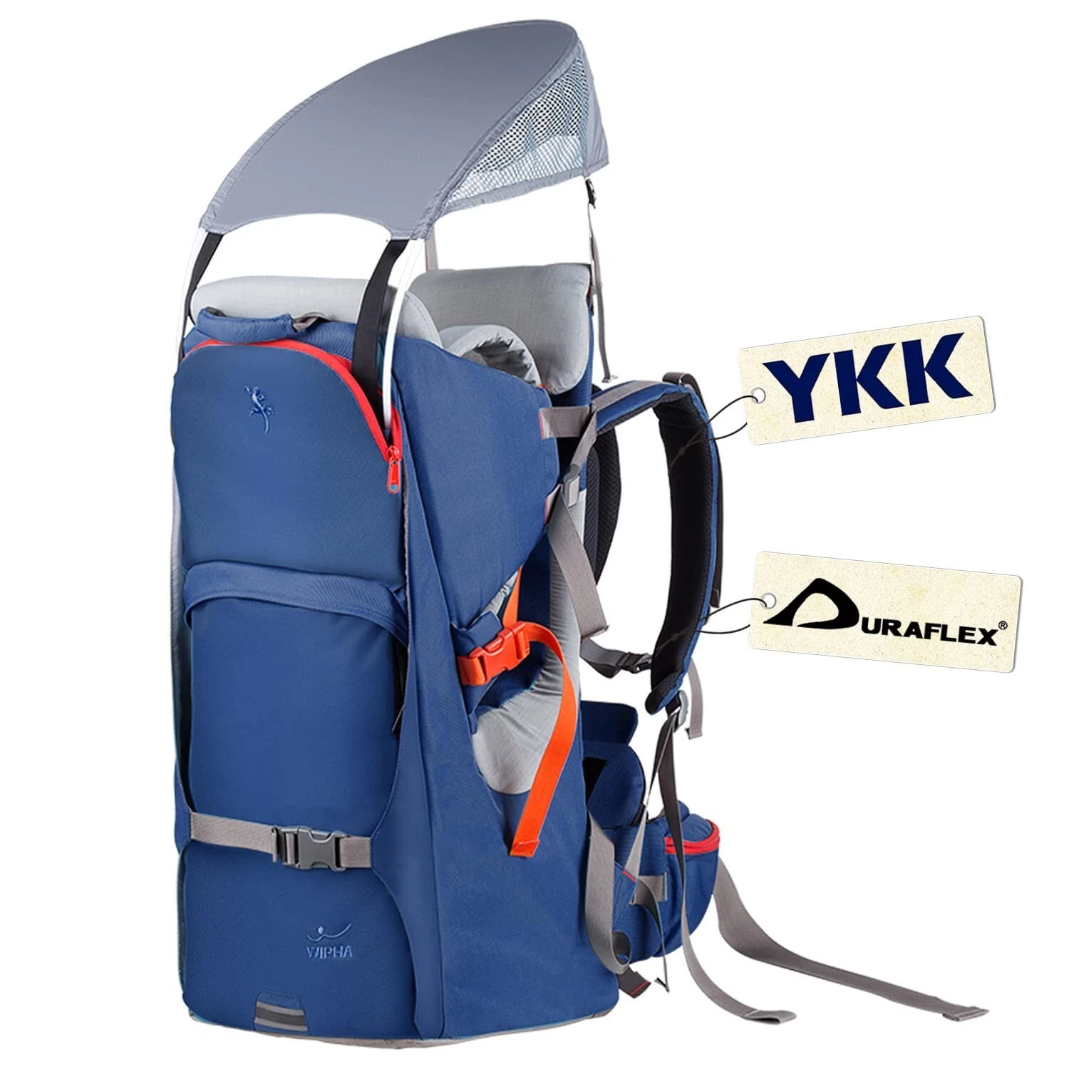 WIPHA Hiking Baby Backpack Carrier, Ergonomic Child Carrier-Navy Blue