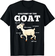 NEW LIMITED Anatomy Of The Goat Design Great Gift Idea Premium Tee T-Shirt S-3XL