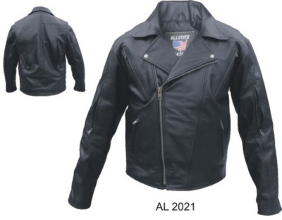 Men Vented Black Buffalo Leather Jacket