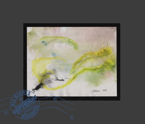 The Dancer's Shadow 2016 C Peterson ** Abstract ** Watercolor Painting Mystical - Picture 3 of 12