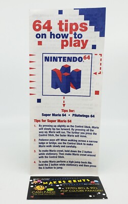 N64 Tips  How to Play Nintendo 64 Super Mario/Pilotwings Store Brochure - READ!
