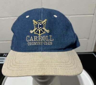 Vintage Carroll Country Club Adjustable Leather Hat Cap Duckster 