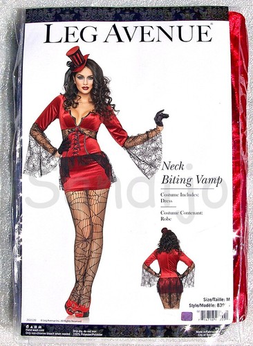 Neck Biting Vamp Vampire Costume, Style 83939, Adult Women's Size M