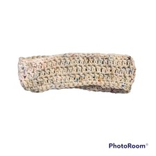 Handmade White Speckled women's headband hand knit warmer head wrap Crocheted