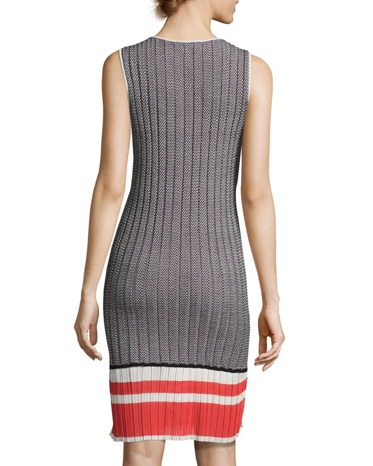 GREY Jason Wu 165398 Womens Sleeveless Chevron Knit Dress Multicolor Size Medium - Image 3 of 4