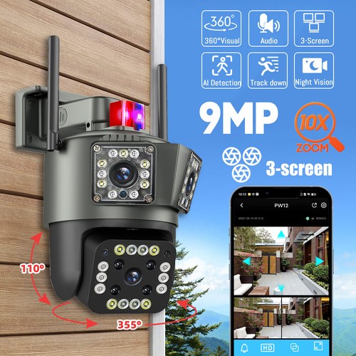 Camara De Seguridad Wifi Inalambricas Para Casa y Exterior Con Audio 10x Zoom US - Picture 2 of 17