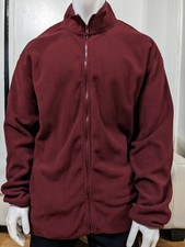 Big Men's Basic Editions 3XL Burgundy full zip up fleece NWT 