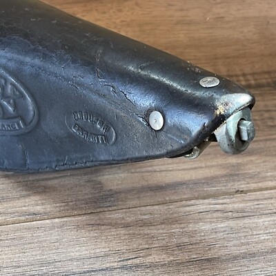 Selle De Vélo Vintage NOREX France N°39 - Cuir Noir - Origine Course - Rare Et Antique - Occasion
