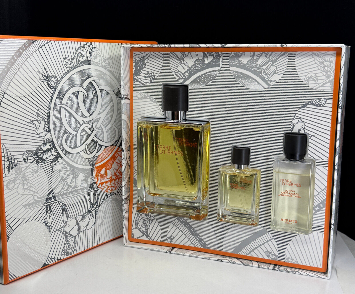 Terre D'Hermes 3 piece Set 3.3 oz EDT, 0.5 oz and After Shave
