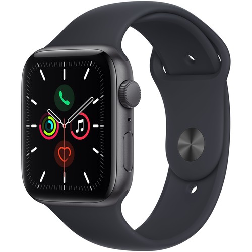 Apple Watch SE 44mm (GPS) Aluminum Space Gray Silver Gold Sport Band - Good - Picture 3 of 4
