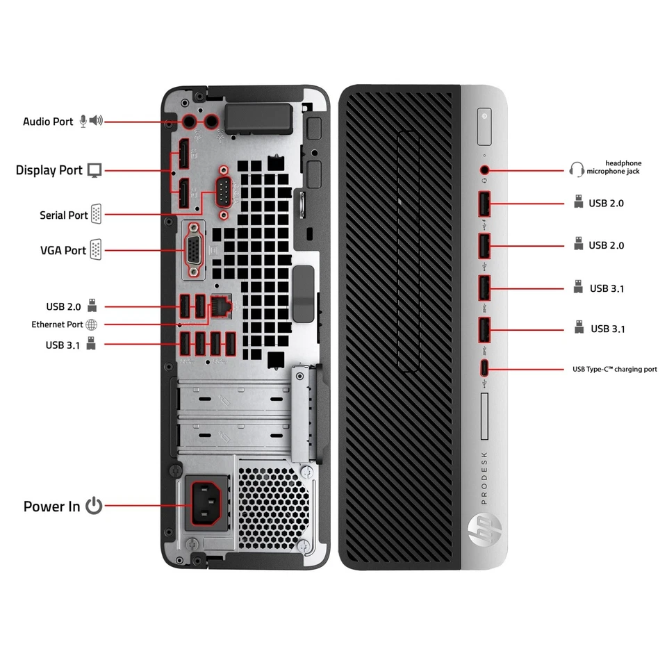 HP Elitedesk 800 G3 SFF, Quad I5 6500, 3.30 GHz, Intel HD 530, 512gb, 16Gb DDR4 - Image 2 of 4