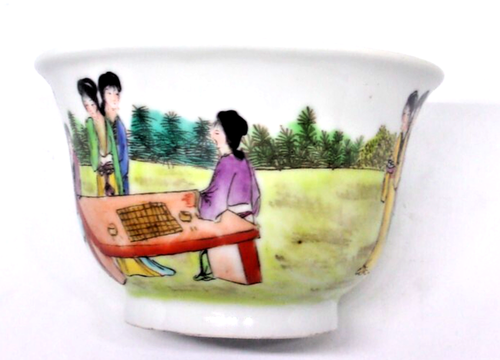 CHINESE ( Republic Period ? ) FIGURAL PORCELAIN BOWL - Blue Qianlong Seal Mark . - Picture 3 of 9