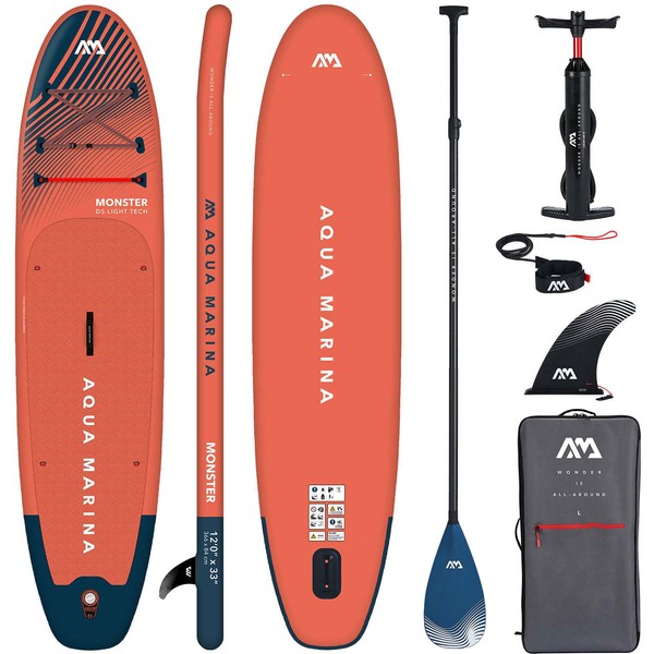 Aqua Marina Monster Sup Board Stand Up Paddle Aufblasbar Carbon Paddel-image
