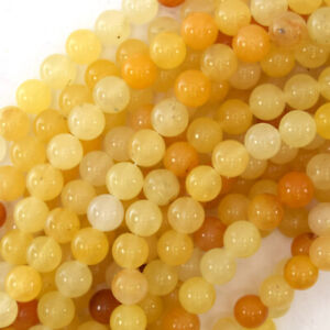 Natural Yellow Jade Beads 15 Inch Strand BD858