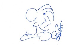 DJ Bobo Zeichnung mit Autogramm signed A4 Karteikarte