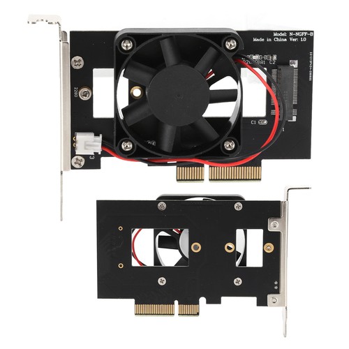 Adapter Card PCI-E X4 NVMe M.2 NGFF 2280 SSD with Cooling Fan to PCl-E X4 - Afbeelding 12 van 12