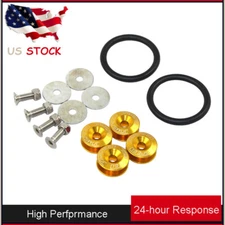 JDMSPEED Aluminum Quick Release Fasteners Gold Kit For Bumper & Trunk Hatch